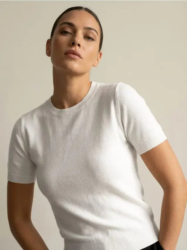 Maglione a maniche corte - bianco