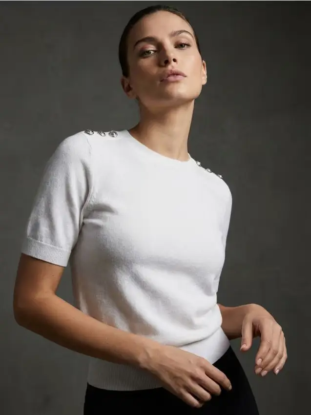 Maglione a maniche corte - bianco