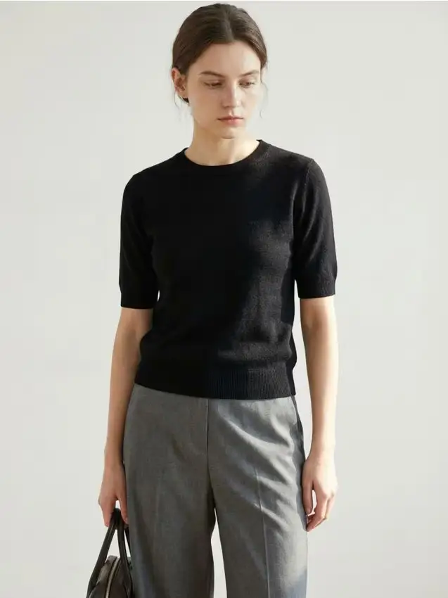 Maglione a maniche corte - nero