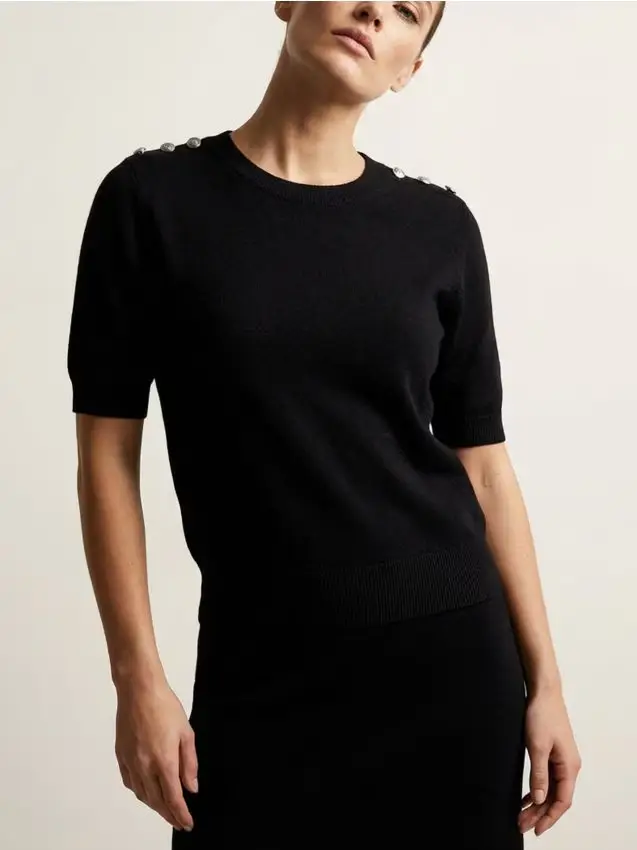 Maglione a maniche corte - nero