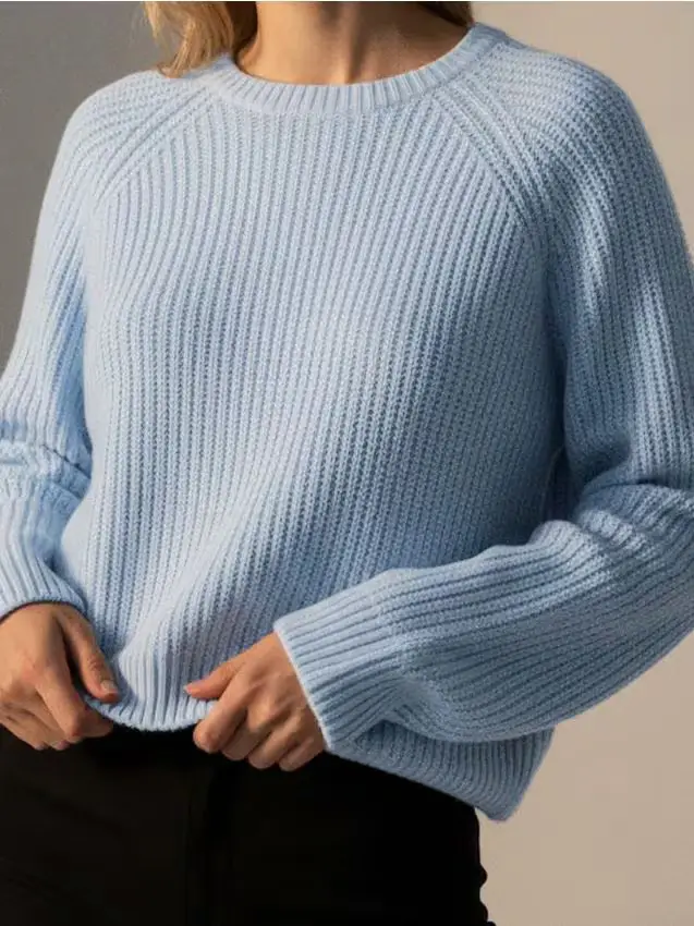 Maglione a righe - blu pallido