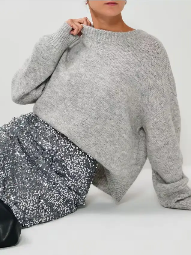 Maglione basic - grigio chiaro