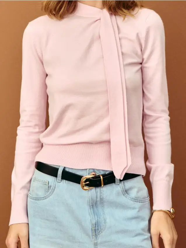 Maglione basic - rosa pastello