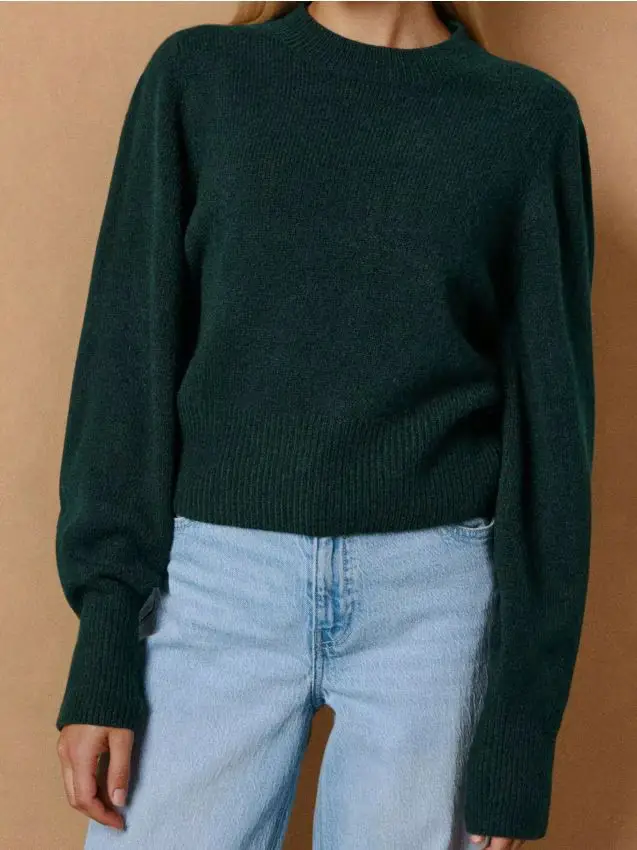 Maglione basic - verde-giallo