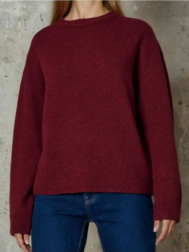 Maglione chunky con misto lana - bordeaux
