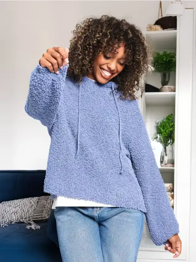 Maglione con cappuccio - azzurro