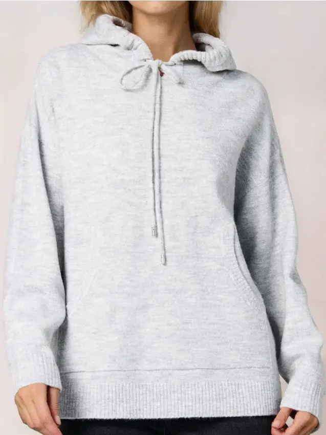 Maglione con cappuccio - grigio chiaro