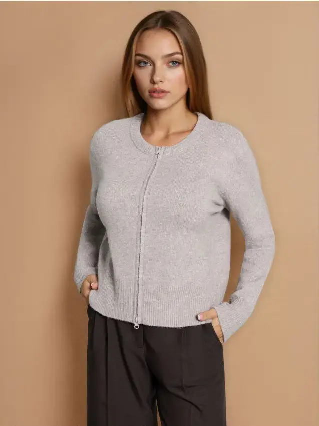 Maglione con cerniera - caffè Caffè