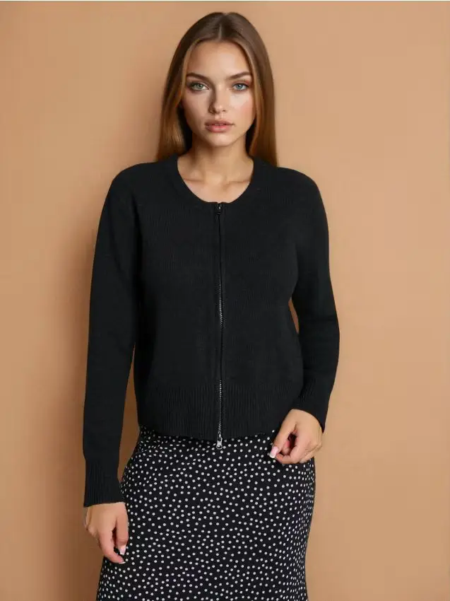 Maglione con cerniera - nero