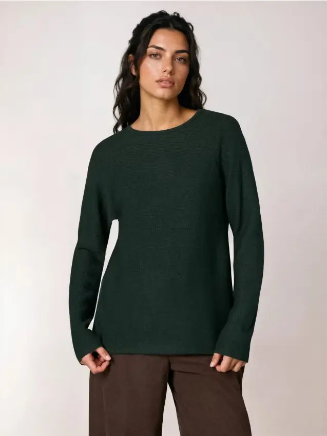 Maglione con cerniera sul retro - verde petrolio