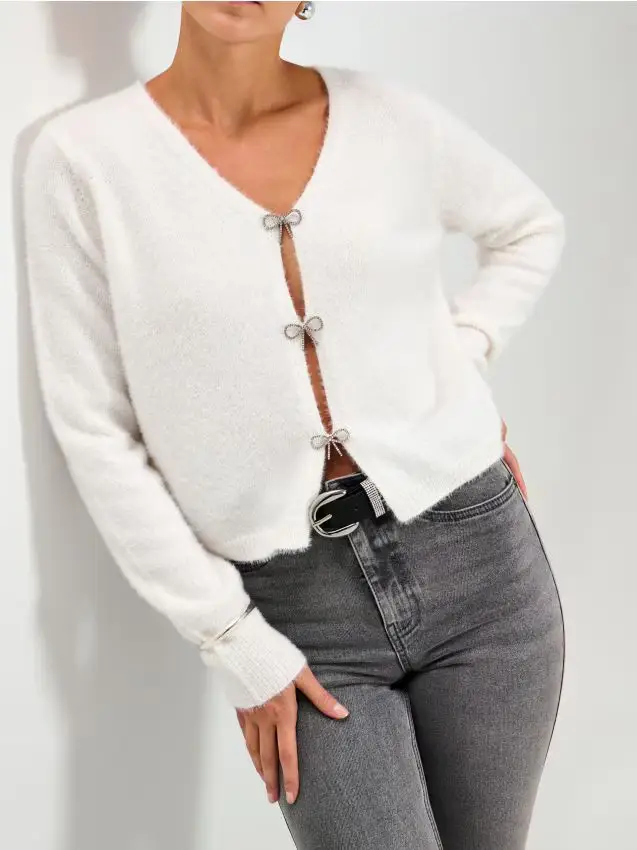 Maglione con fiocchi - bianco