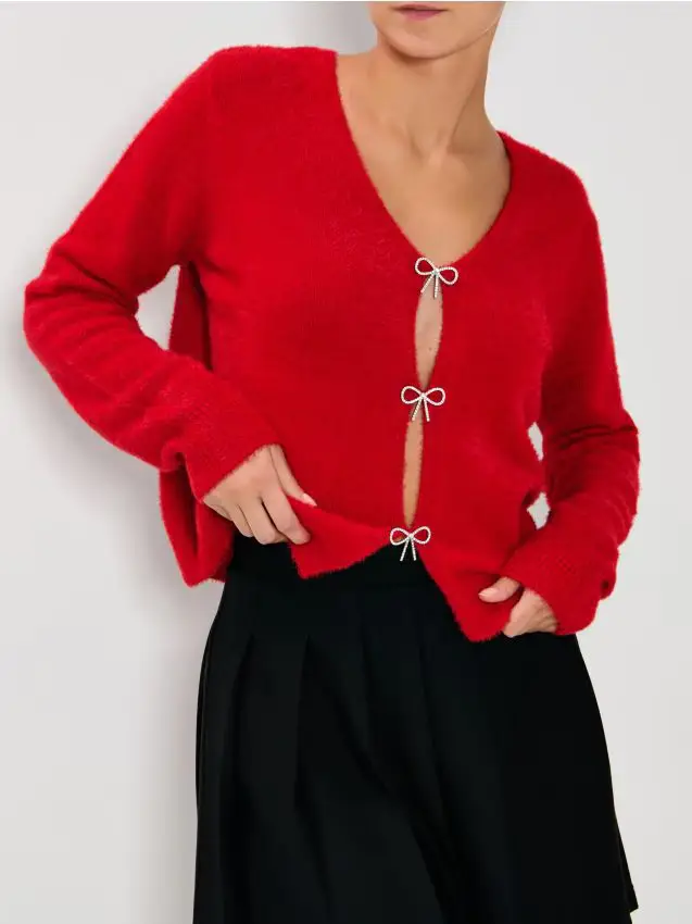 Maglione con fiocchi - rosso