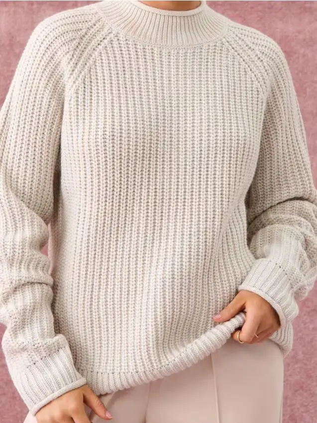 Maglione con lavorazione spessa - grano