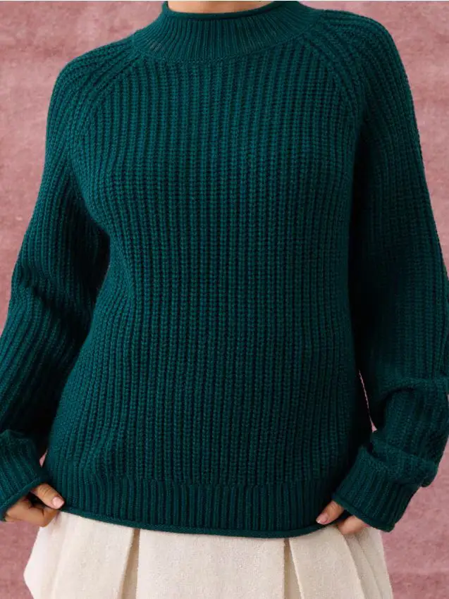Maglione con lavorazione spessa - verde-giallo