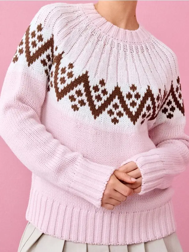 Maglione con motivo scandinavo - multicolor