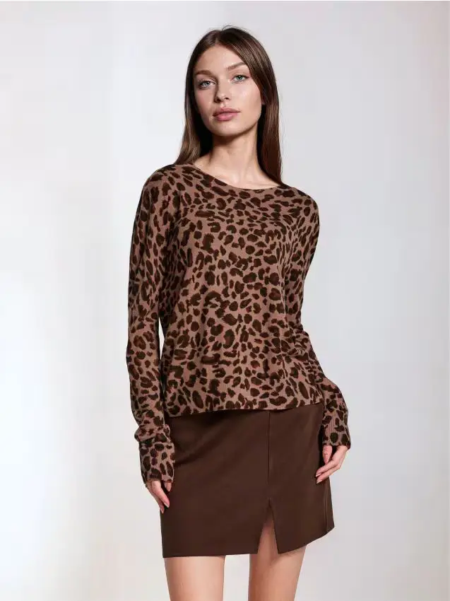 Maglione con scollo rotondo - multicolor