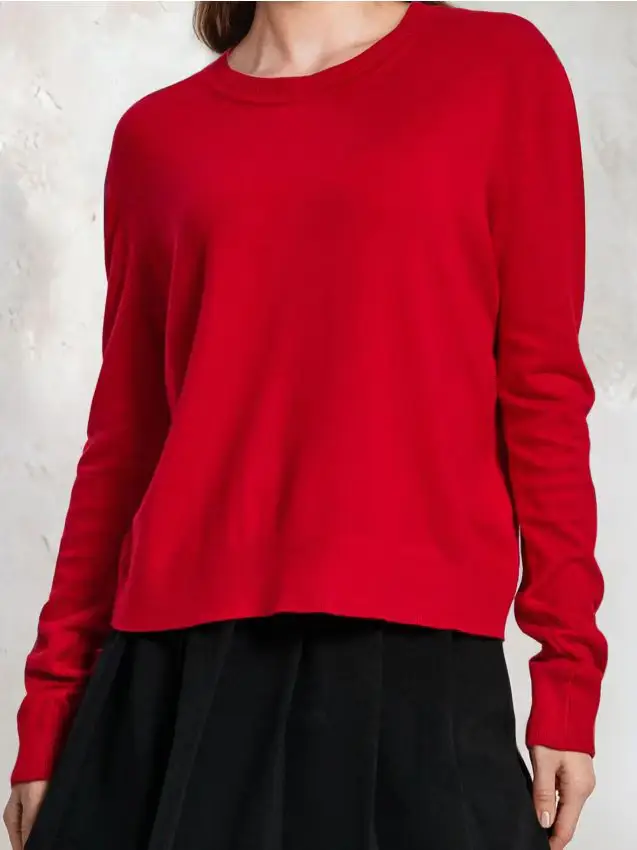 Maglione con scollo rotondo - rosso