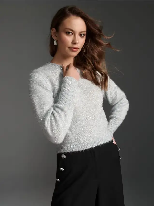 Maglione corto - argento