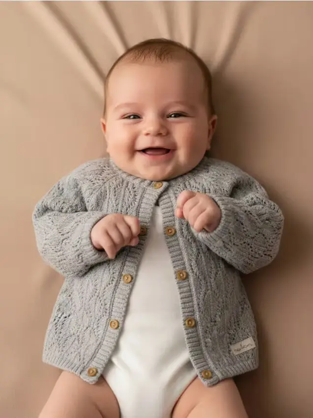 Maglione in cotone - grigio chiaro