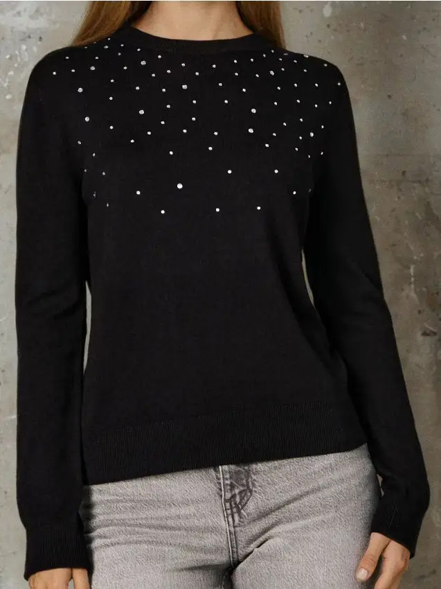 Maglione in misto viscosa - nero