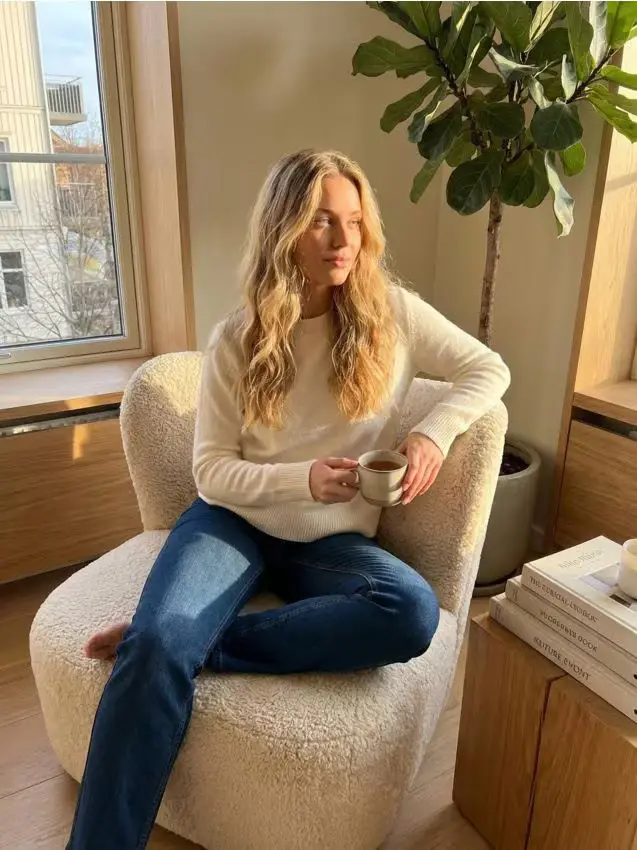 Maglione misto lana - panna