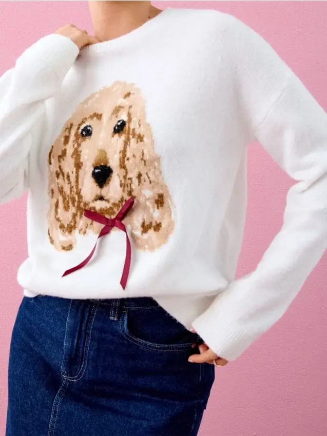 Maglione misto lana - panna