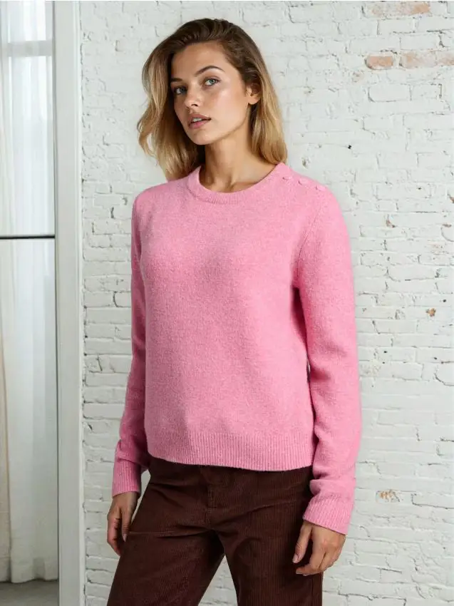 Maglione misto lana - rosa