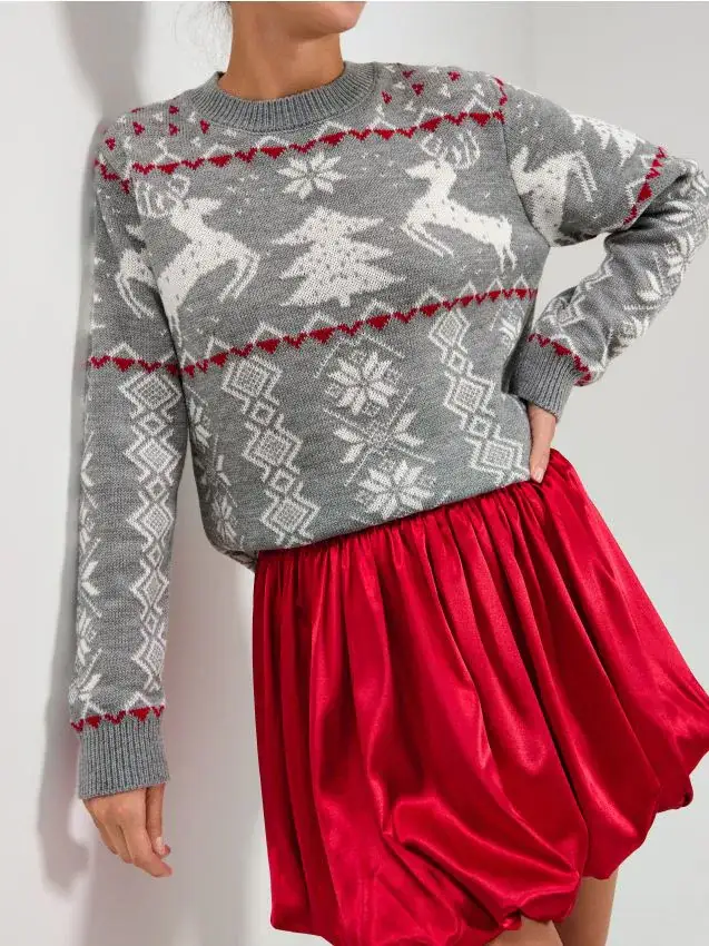 Maglione natalizio - grigio medio