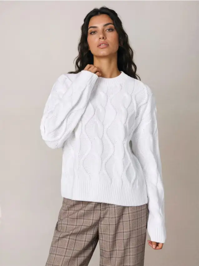 Maglione strutturato - panna