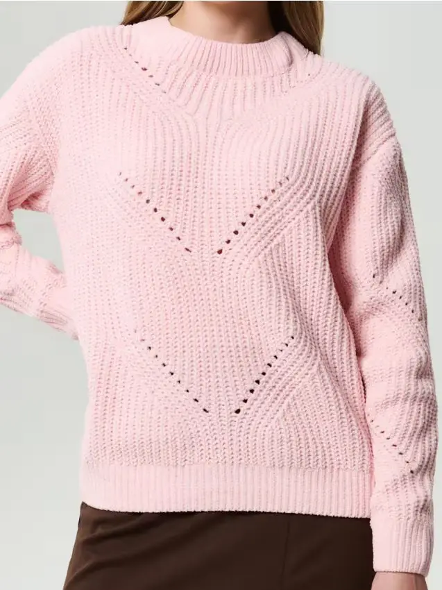 Maglione traforato - rosa pastello