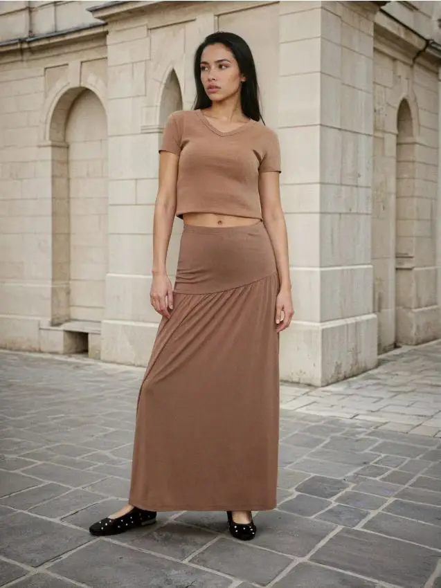 Maxi skirt - beige