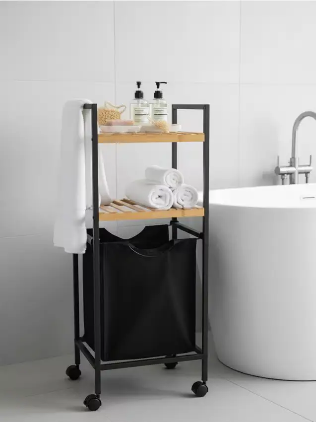 Mensola da bagno a due livelli - nero