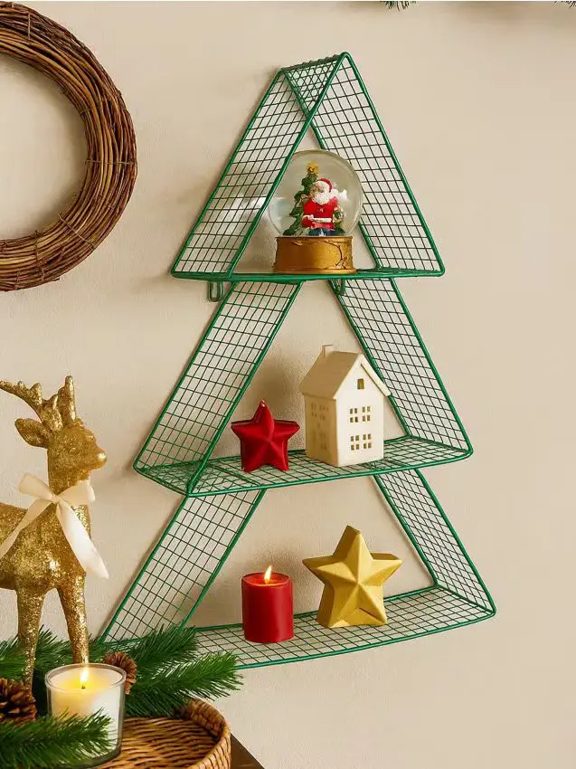 Mensola da parete a forma di albero di Natale - verde scuro