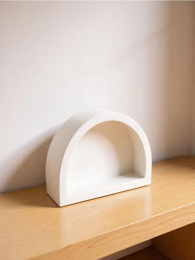 Mensola da parete a mezzaluna - bianco