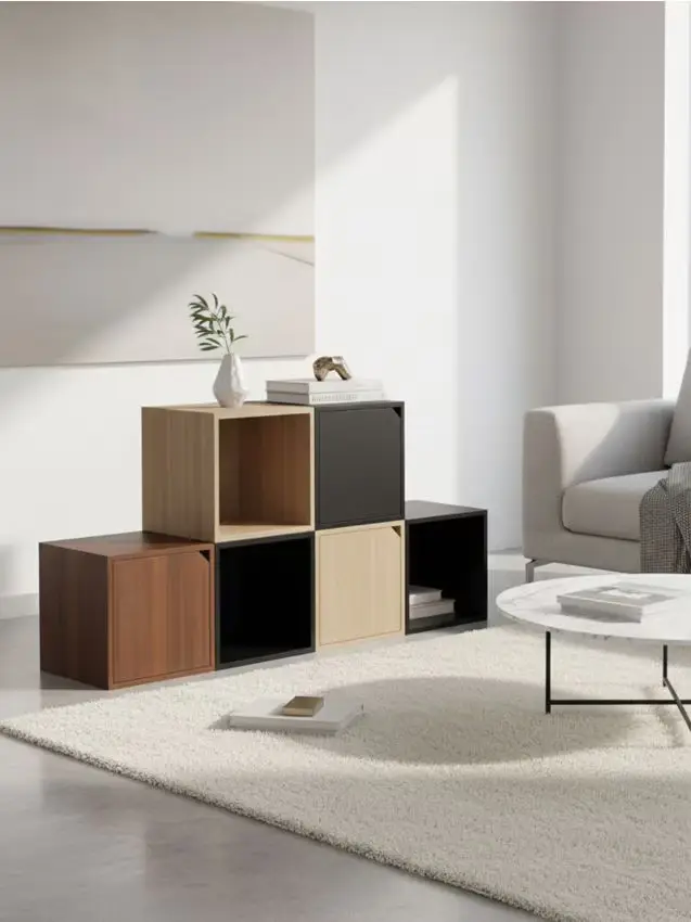 Mensola quadrata con sportelli - marrone