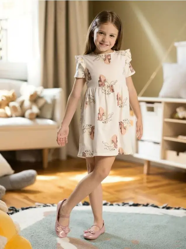 Mini vestito fantasia - panna