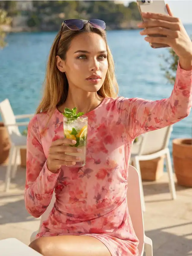 Mini vestito floreale - multicolor