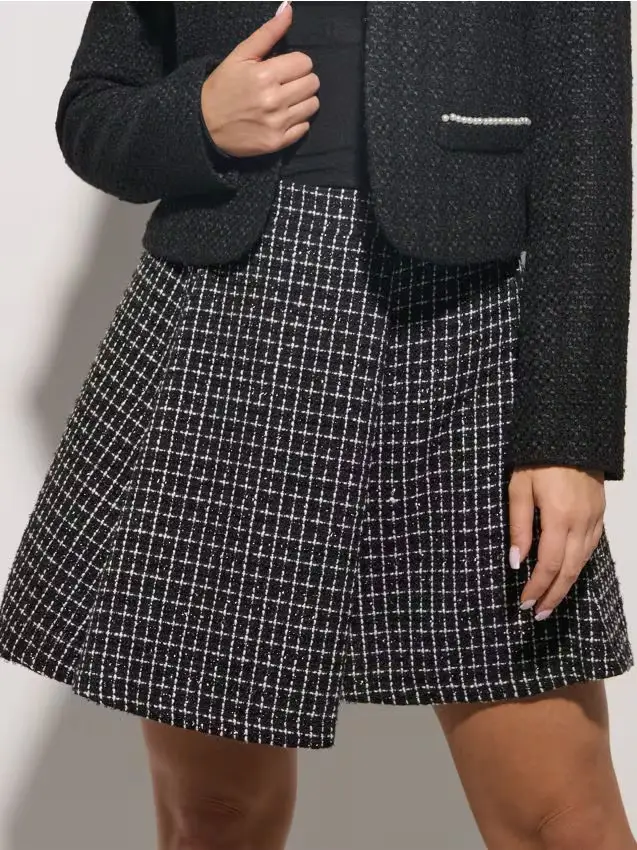 Minigonna a quadri - nero