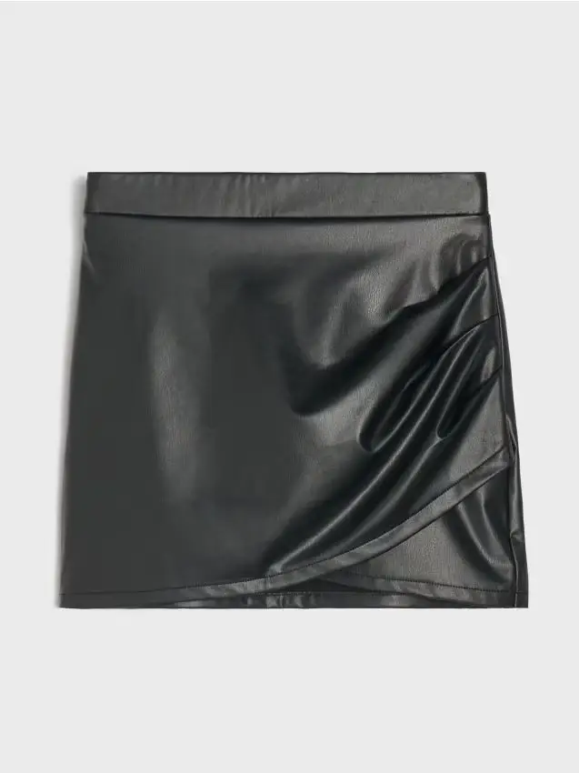 Minigonna in ecopelle - nero