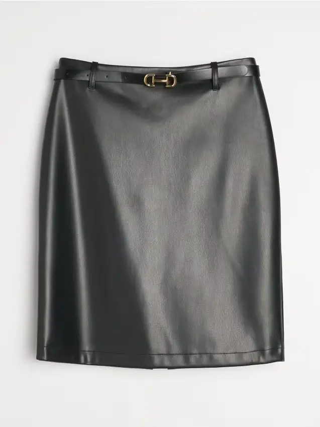 Minigonna in ecopelle - nero