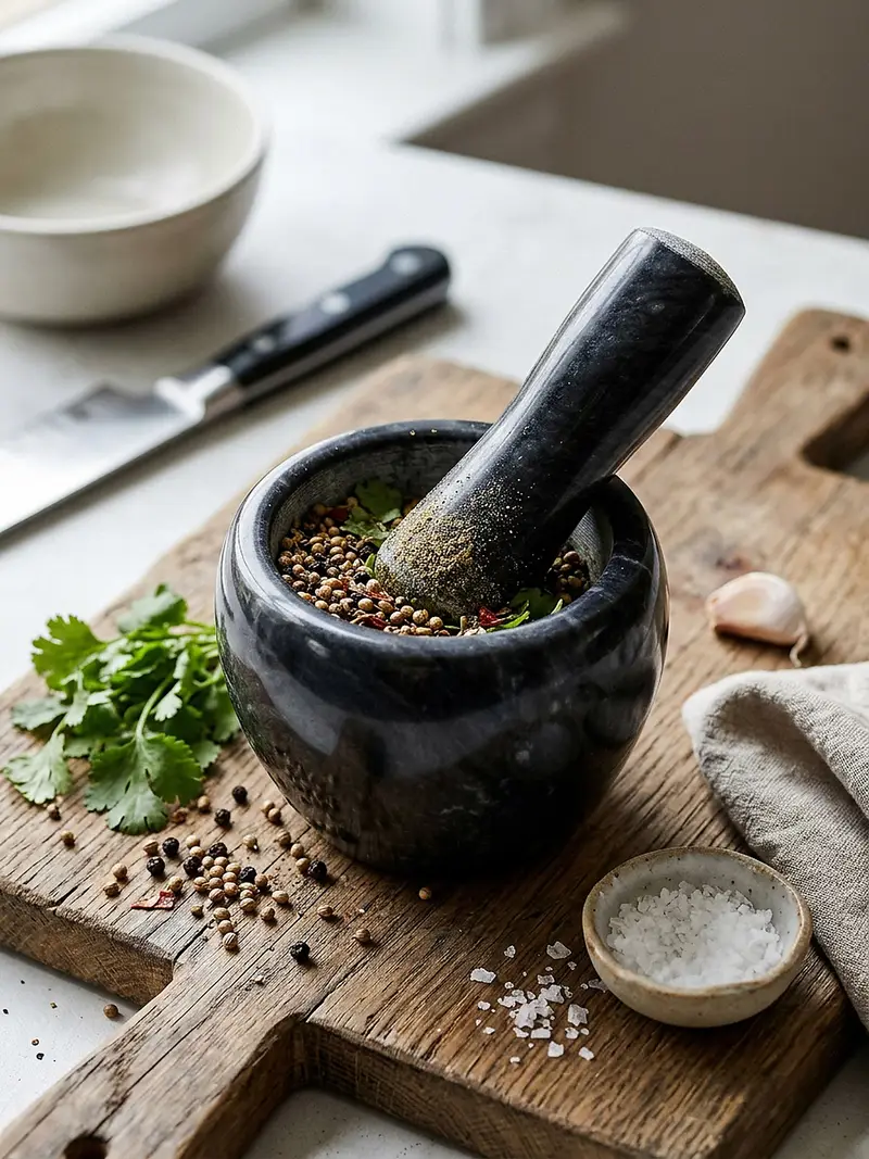 Mortaio da cucina - nero miniatura 2