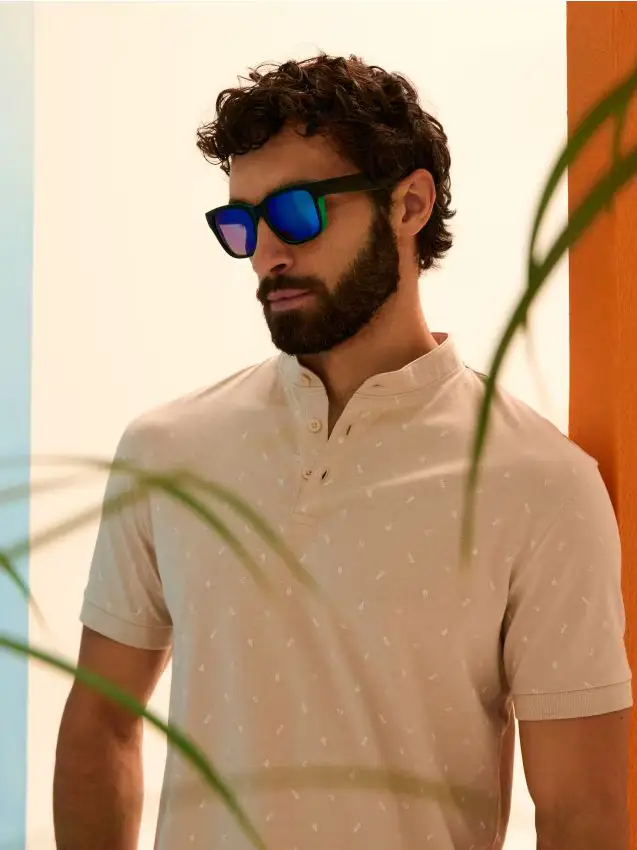 Occhiali da sole con montatura rettangolare - multicolor