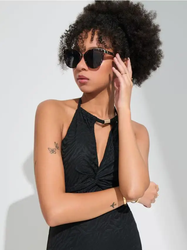 Occhiali da sole con stampa leopardata - multicolor