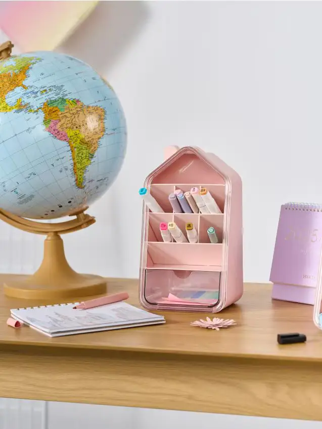 Organizer da scrivania - rosa pastello