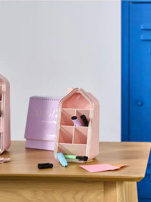 Organizer da scrivania - rosa pastello
