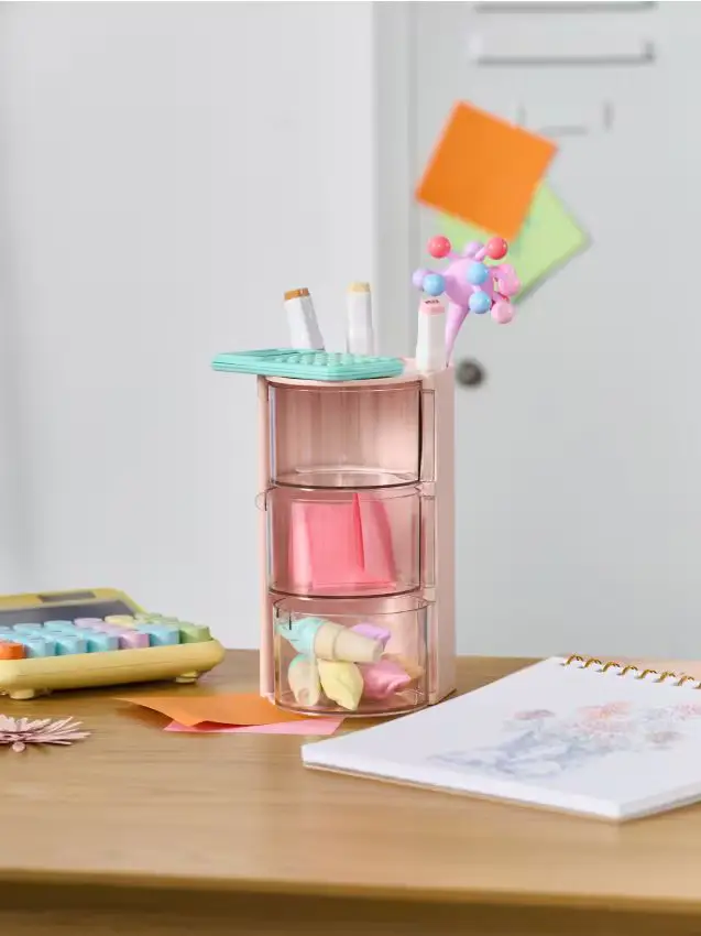 Organizer da scrivania - rosa pastello