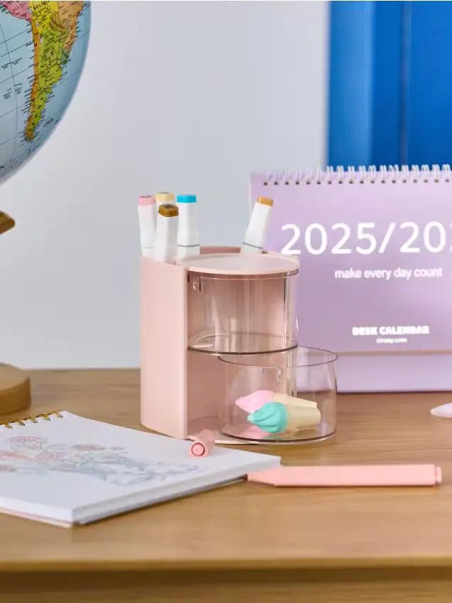 Organizer da scrivania - rosa pastello