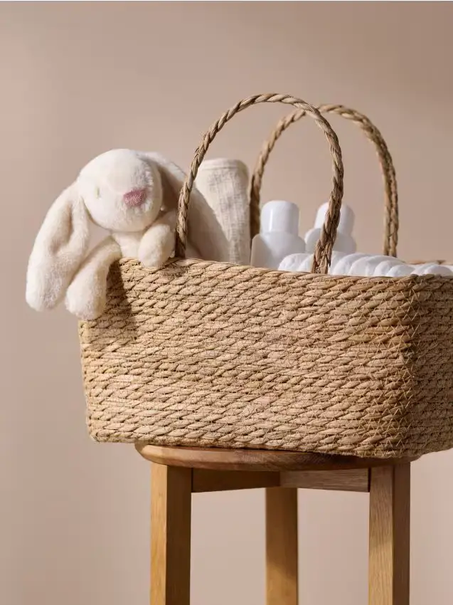 Organizer intrecciato per neonati con scomparti - beige