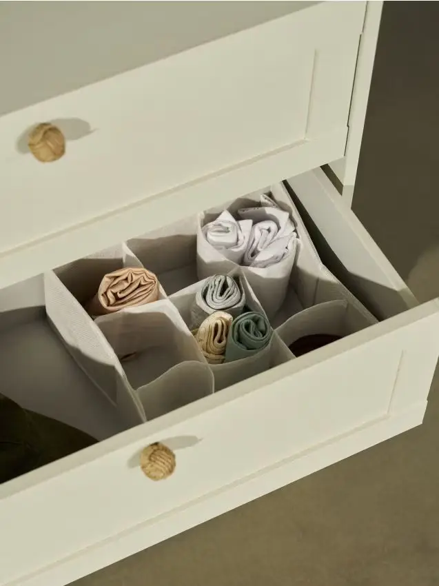 Organizer per armadio con scomparti - bianco