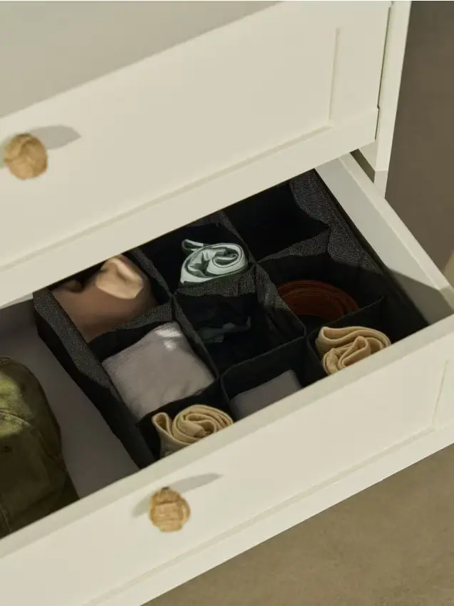 Organizer per armadio con scomparti - nero